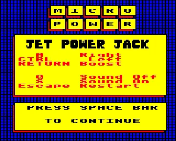 Jet Power Jack (198x)(Micro Power)[b] screen shot title